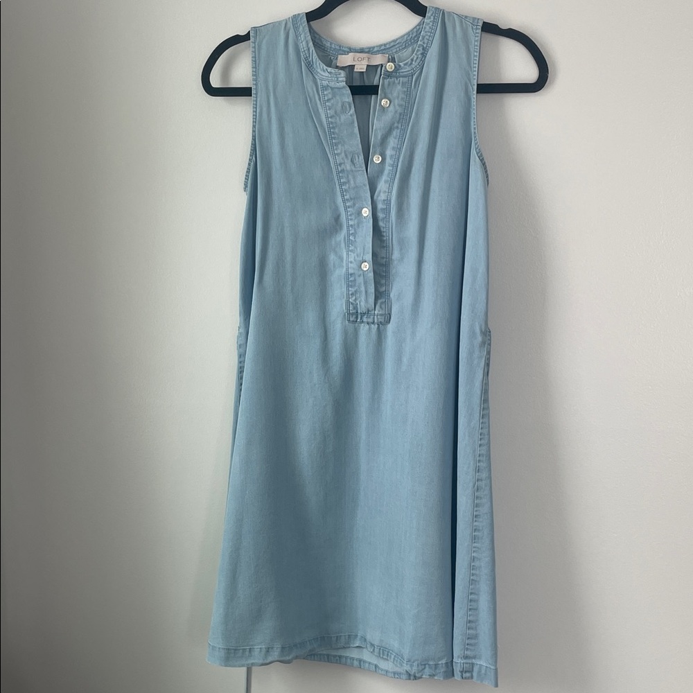 LOFT light weight  denim Sleeveless Dress size XS